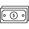 A line drawing of cash, which we pay to people selling us GPUs!